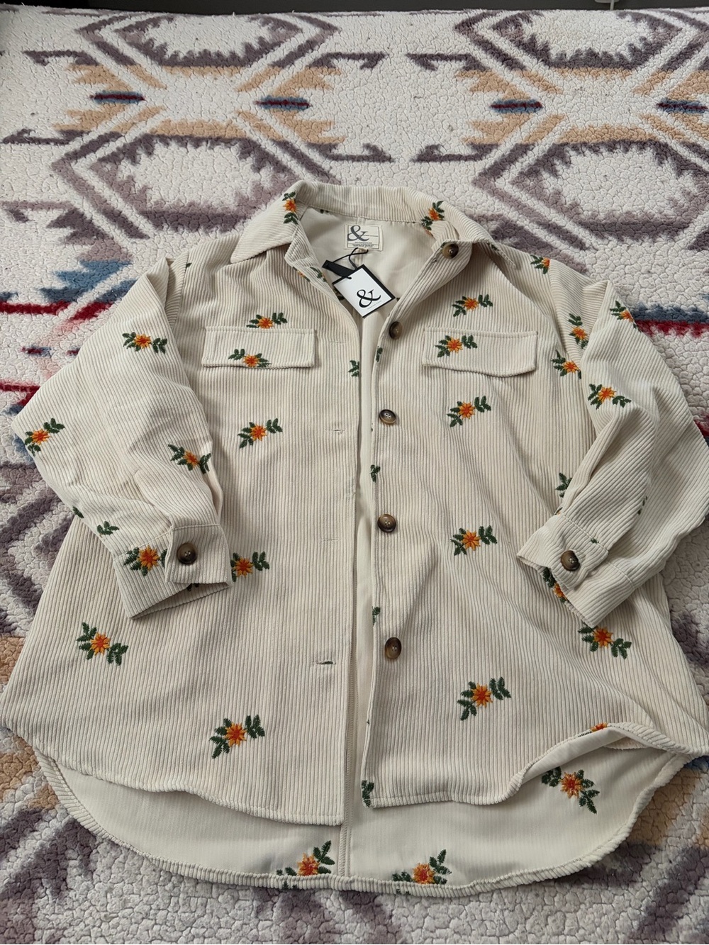 Ampersand Avenue Corduroy Embroidered Shacket ✨NWT✨